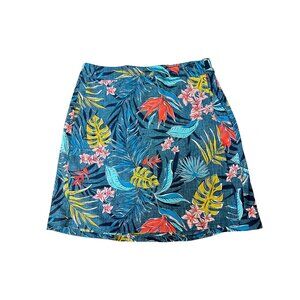 RipSkirt Hawaii Tropical Green Monstera Floral Wrap Skirt Small